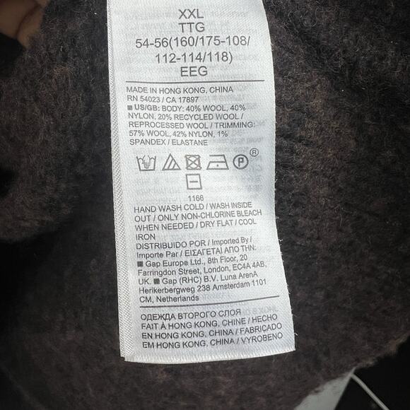 Banana Republic Women's Dark Brown Mock Neck Wool Sweater Sz XXL Kimono Sleeves - Picture 9 of 9